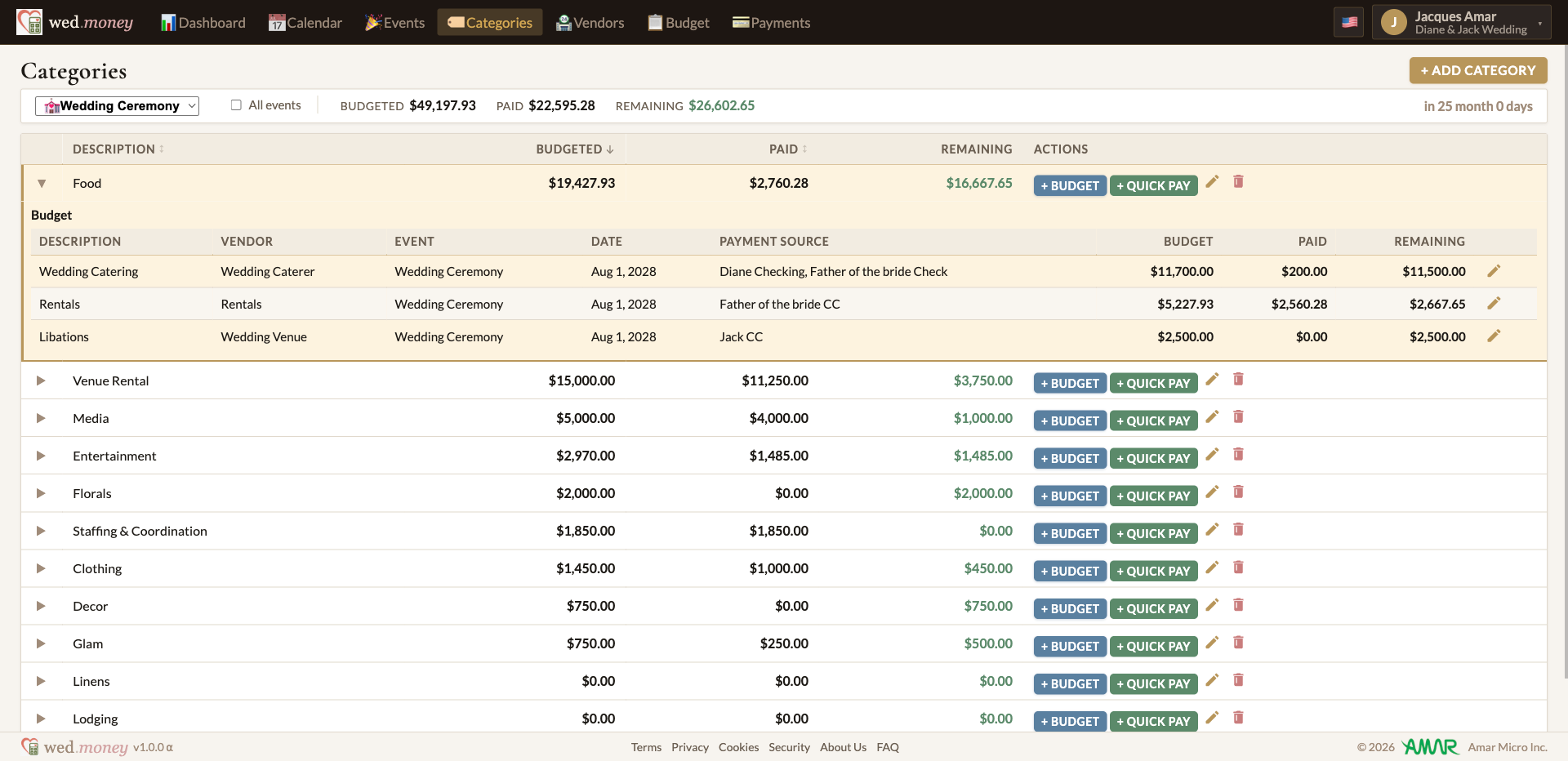 Track payments as you go